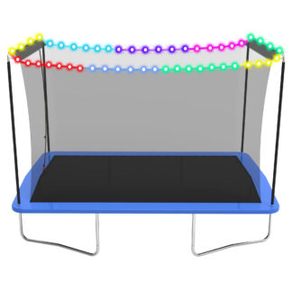Jump Into Fun Trampoline 8FT x 12FT, Gymnastics Rectangular Trampoline with Enclosure, LED Lights, Rectangle Trampoline for Kids and Adults, Outdoor Large Backyard Trampoline 750LBS