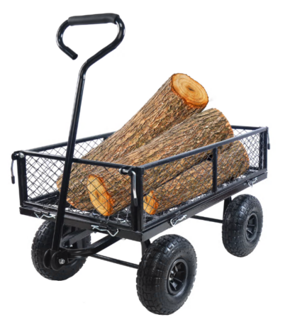Jump Into Fun Wagon Cart, Newest Garden Carts Heavy Duty Foldable, 660LBS Capacity, Utility Wagon with Big Wheels, Folding Wagon with Mesh Metal Frame & Removable Sides, Garden Wagon for Yard