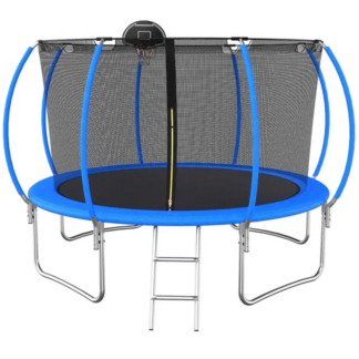 Jump Into Fun Trampoline 12FT, 1200LBS Trampoline for 5-6 Kids/1-2 Adults, Newest Trampoline with Enclosure, Basketball Hoop and Ladder, Recreational Pumpkin Trampolines Outdoor