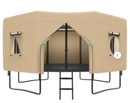 Jump Into Fun 12FT Trampoline Tent with 4 Windows, Sun-Protection Trampolines Tent Fits for 8 Straight Pole Round Trampoline, Trampoline Tents Canopy for Outdoor Backyard Playground - Tent Only
