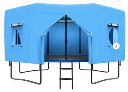 Jump Into Fun 12FT Trampoline Tent with 4 Windows, Sun-Protection Trampolines Tent Fits for 8 Straight Pole Round Trampoline, Trampoline Tents Canopy for Outdoor Backyard Playground - Tent Only