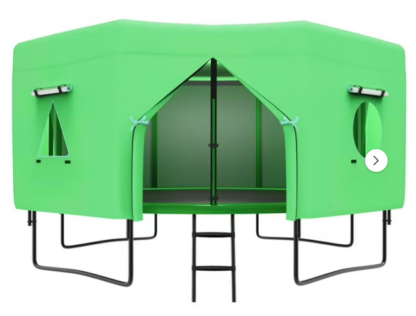 Jump Into Fun 12FT Trampoline Tent with 4 Windows, Sun-Protection Trampolines Tent Fits for 8 Straight Pole Round Trampoline, Trampoline Tents Canopy for Outdoor Backyard Playground - Tent Only